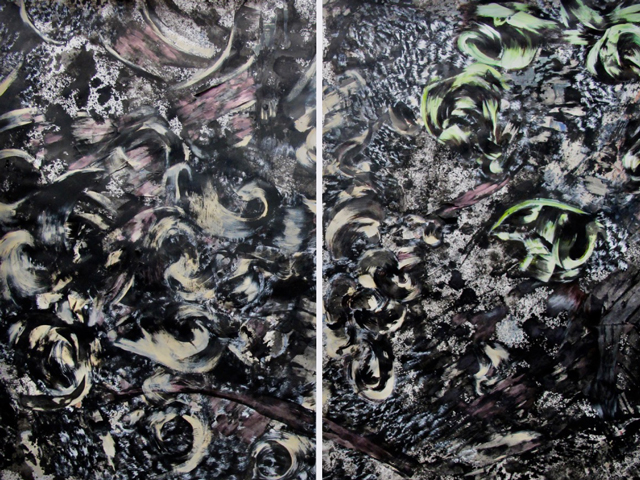 Untitled, Ink, gouache, & acrylic on paper, 75 x 114 inches, 2018